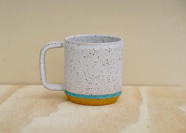 Blue Stripe Speckled Mug by Klapp Ceramics